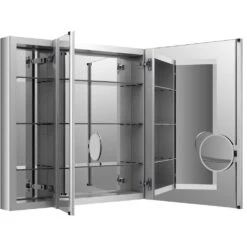 Verdera 40 In. W X 30 In. H Recessed Medicine Cabinet In Anodized Aluminum