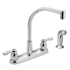Moen M-Bition Chrome 2-Handle Deck Mount High-Arc Handle/Lever Commercial Kitchen Faucet