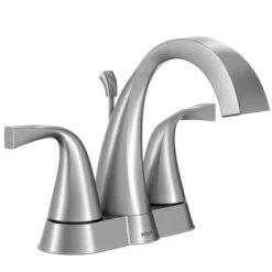 Moen Oxby Spot Resist Brushed Nickel 2-handle 4-in Centerset WaterSense Bathroom Sink Faucet With Drain -Hardware Store 026508262924xl 1800x1800