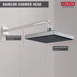 Delta Universal Showering Components Chrome 1-Spray Rain Shower Head 2.5-GPM (9.5-LPM)