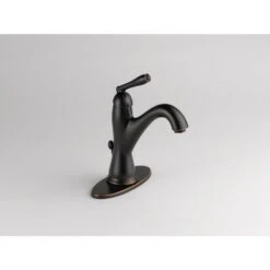 Delta Burke Oil Rubbed Bronze 1-handle Single Hole WaterSense Bathroom Sink Faucet With Drain -Hardware Store 034449838030 08222007 1800x1800