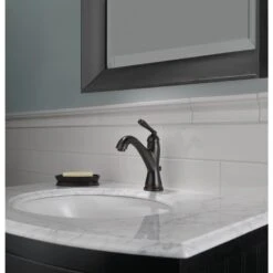 Delta Burke Oil Rubbed Bronze 1-handle Single Hole WaterSense Bathroom Sink Faucet With Drain -Hardware Store 034449838030 10576055 1800x1800