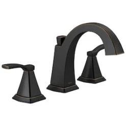 Delta Flynn Oil Rubbed Bronze 2-Handle Widespread WaterSense Bathroom Sink Faucet With Drain