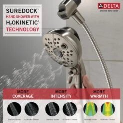Delta Universal Showering Components Brushed Nickel 6-Spray Handheld Shower 1.75-GPM (6.6-LPM) -Hardware Store 034449864336 10611939 1800x1800