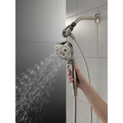 Delta Universal Showering Components Brushed Nickel 6-Spray Handheld Shower 1.75-GPM (6.6-LPM) -Hardware Store 034449864336 12165947 1800x1800