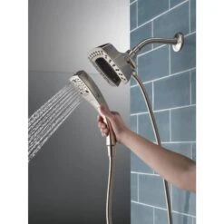 Delta Universal Showering Components Stainless 5-Spray Dual Shower Head 1.75-GPM (6.6-LPM) -Hardware Store 034449910385 12390963 1800x1800