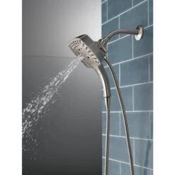 Delta Universal Showering Components Stainless 5-Spray Dual Shower Head 1.75-GPM (6.6-LPM) -Hardware Store 034449910385 12390966 1800x1800