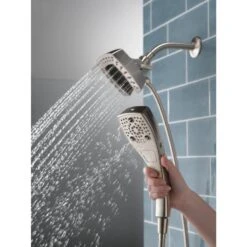 Delta Universal Showering Components Stainless 5-Spray Dual Shower Head 1.75-GPM (6.6-LPM) -Hardware Store 034449910385 12390976 1800x1800