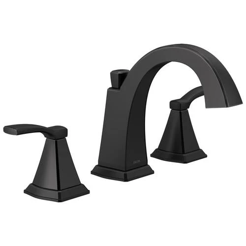 Delta Flynn Matte Black 2-handle Widespread WaterSense Bathroom Sink Faucet With Drain 5 Delta Flynn Matte Black 2-handle Widespread WaterSense Bathroom Sink Faucet With Drain - Image 5