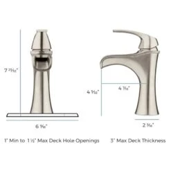 Pfister Jaida Brushed Nickel 1-handle Single Hole/4-in Centerset WaterSense Bathroom Sink Faucet With Drain -Hardware Store 038877604090 14938017 1800x1800