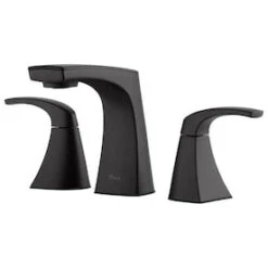 Pfister Karci Matte Black 2-Handle Widespread WaterSense Bathroom Sink Faucet With Drain