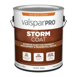 Valspar Pro Storm Coat Semi-Gloss White Exterior Paint (Actual Net Contents: 128-fl Oz)