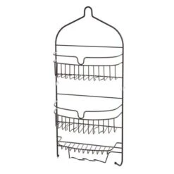 Kenney Rust-Resistant Heavy Duty 3-Tier Large Hanging Shower Caddy With Suction -Cup And Four Razor Holders, Oil Rubbed Bronze