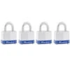 Master Lock 4-Pack 1.56-in Steel Keyed Padlock