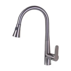 9.05 In. Single-Handle Pull-Down Sprayer Kitchen Faucet In Brushed Nickel
