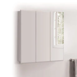 Style Selections 30.25-in X 29.75-in Square Surface Mirrored Medicine Cabinet
