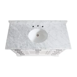 Windlowe 49 In. W X 22 In. D X 35 In. H Bath Vanity In White With Carrera Marble Vanity Top In White With White Sink -Hardware Store 0b575db4c046025fd313cad55a52937a 1800x1800