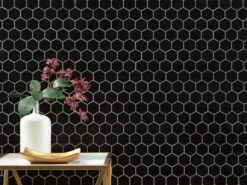 Black Matte 2 In. Hexagon Porcelain Mosaic -Hardware Store 100782390 context 1800x1800