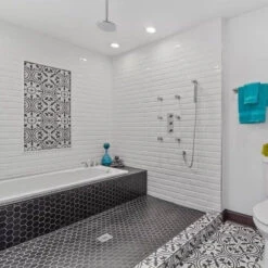 Black Matte 2 In. Hexagon Porcelain Mosaic -Hardware Store 100782390 ugc1 1800x1800