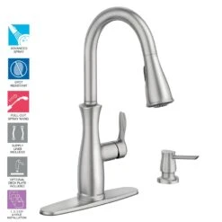 Nellis Single-Handle Pull-Down Sprayer Kitchen Faucet With Reflex And Power Clean In Spot Resist Stainless -Hardware Store 160bb400d73fdc61cc8f8c9d7ce8d724 1800x1800