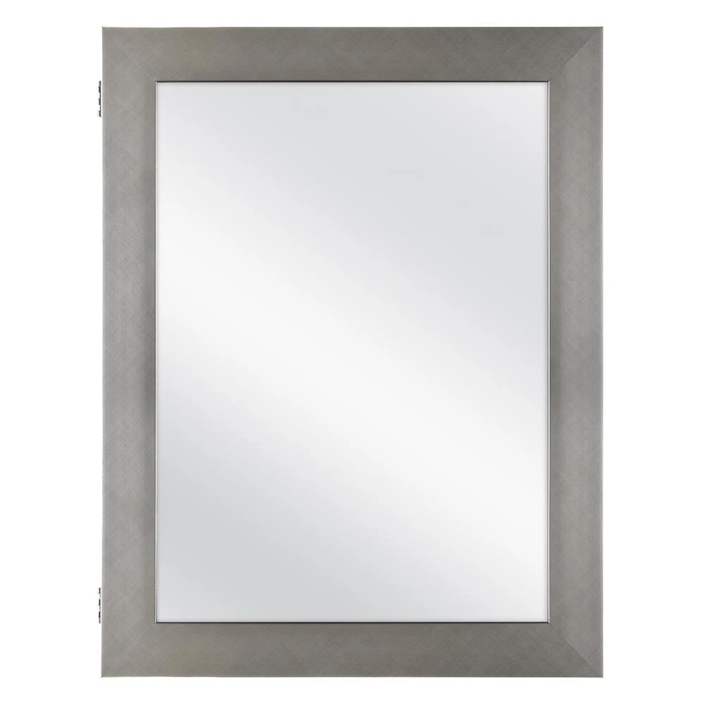 20 In. X 26 In. Recessed Or Surface Mount Framed Medicine Cabinet In Pewter 1 20 In. X 26 In. Recessed Or Surface Mount Framed Medicine Cabinet In Pewter