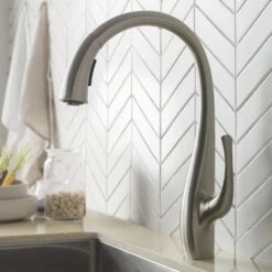 Spot Free Ansel Single-Handle Pull-Down Sprayer Kitchen Faucet In All-Brite Stainless Steel -Hardware Store 27c38e8252289d612bc514386cd111cf 1800x1800