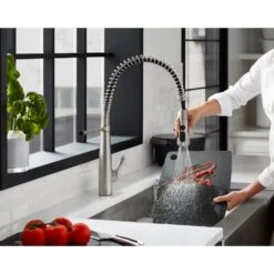 Simplice Single-Handle Pull-Down Sprayer Kitchen Faucet In Vibrant Stainless -Hardware Store 2ab3cda7f326d3caf0998f6c9f963a1c 1800x1800