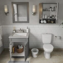 MagickWoods Elements Stratton 24"W X 7"D X 28"H Gray Bathroom Wall Cabinet -Hardware Store 30045 beautyscene4 mw 1800x1800