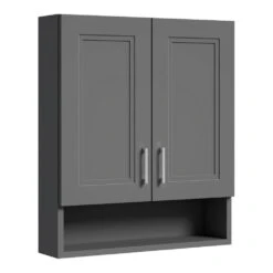 MagickWoods Elements Stratton 24"W X 7"D X 28"H Gray Bathroom Wall Cabinet