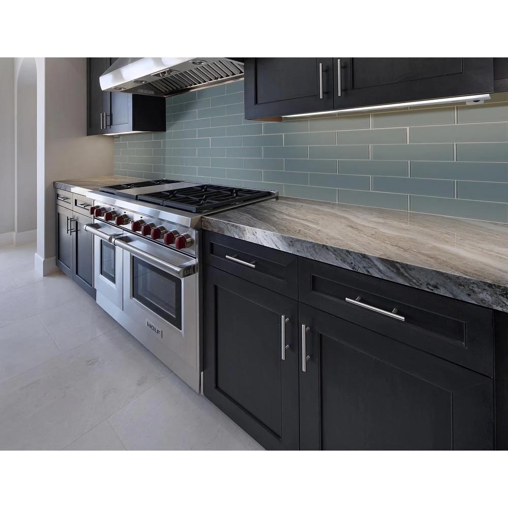 MSI Harbor 3 In. X 9 In. X 8mm Glossy Glass Gray Subway Tile (3.8 Sq. Ft. / Case) 2 MSI Harbor 3 In. X 9 In. X 8mm Glossy Glass Gray Subway Tile (3.8 Sq. Ft. / Case) - Image 2