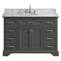 Windlowe 49 In. W X 22 In. D X 35 In. H Bath Vanity In White With Carrera Marble Vanity Top In White With White Sink -Hardware Store 3968baa8c997a8c969f798e8e356dc6e 70a1d4b9 2569 4421 bb30 3b934328db0a 1800x1800