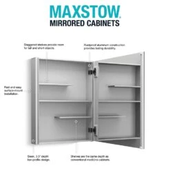 Maxstow 20 In. X 24 In. Frameless Surface-Mount Aluminum Medicine Cabinet -Hardware Store 399f84c4e7cc4a018a1ec6e85617de97 1800x1800