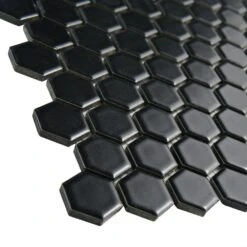 Merola Tile Metro Hex Matte Black 10-1/4 In. X 11-7/8 In. X 5 Mm Porcelain Mosaic Tile (8.65 Sq. Ft. /Case) -Hardware Store 39df62e88f4c03236801fa279e3fd377 1800x1800