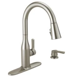 Marca Single-Handle Pull-Down Sprayer Kitchen Faucet With ShieldSpray Technology In Champagne Bronze -Hardware Store 40ad1ce413ee175a1cecae0231de0206 1800x1800
