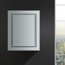 Spazio 24 In. W X 30 In. H Recessed Or Surface Mount Medicine Cabinet With LED Lighting, Mirror Defogger And Right Hinge -Hardware Store 41a3c14216053c24b2a70f55a73cb7ba 1800x1800