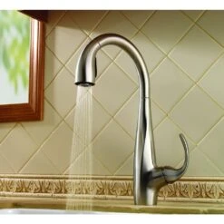 Avanti Single-Handle Pull-Down Sprayer Kitchen Faucet In Stainless Steel -Hardware Store 457710d6f4e5eeb6c01fd631e90d0cf8 1800x1800