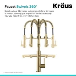 Artec Pro Single-Handle Pull-Down Sprayer Kitchen Faucet And Pot Filler In Brushed Gold -Hardware Store 45f90c742b14aba6797ee17c1635a8fc 1800x1800