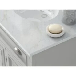 Sadie 67 In. W X 21.5 In. D Vanity In Dove Grey With Marble Vanity Top In Natural White With White Sinks -Hardware Store 4d663b13145976502ebc0bd3614512f6 a549b962 7bfc 45ee 8081 d495378b722e 1800x1800