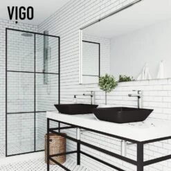 VIGO Black Roma Rectangular MatteShell Glass Bathroom Vessel Sink -Hardware Store 5b879ac373709d9faba27d2f0f4ce689 1800x1800