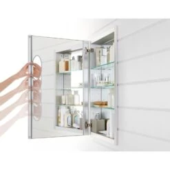 Verdera 20 In. W X 30 In. H Aluminum Medicine Cabinet With Adjustable Flip-Out Flat Mirror -Hardware Store 5fed4d5fecb4d0b5d03b3321a73e7be0 1800x1800