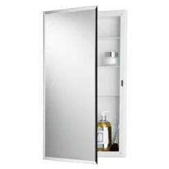 Jensen Builder 16-in X 26-in Rectangle Recessed Mirrored Medicine Cabinet