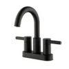 New Lower Price; Jacuzzi Duncan Matte Black 2-Handle 4-in Centerset WaterSense Bathroom Sink Faucet With Drain