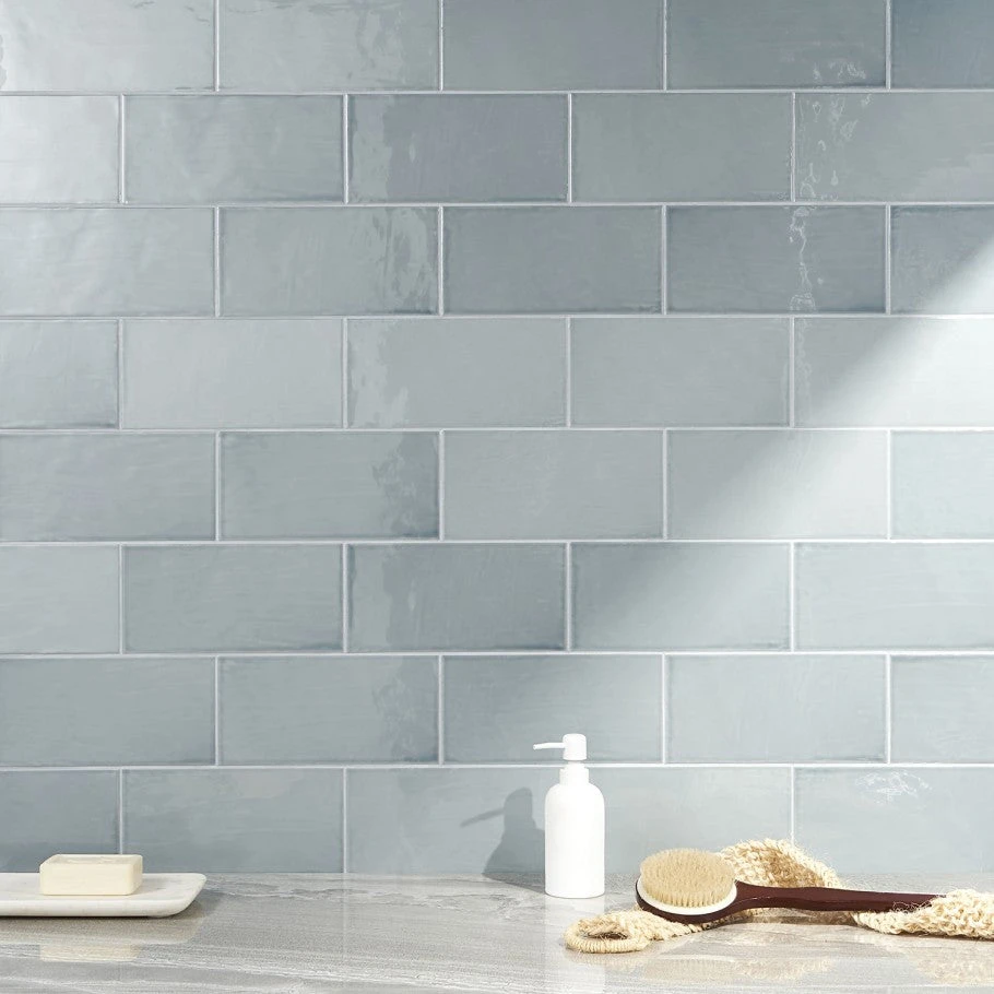 Bond Tile Thames Blue 5 In. X 10 In. Glazed Ceramic Wall Tile (28 Pieces 10.76 Sq. Ft. / Box) 2 Bond Tile Thames Blue 5 In. X 10 In. Glazed Ceramic Wall Tile (28 Pieces 10.76 Sq. Ft. / Box) - Image 2