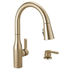 Marca Single-Handle Pull-Down Sprayer Kitchen Faucet With ShieldSpray Technology In Champagne Bronze -Hardware Store 6ee594ef3e8d888c8820002e2e4468c2 1800x1800