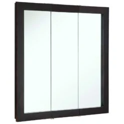 Ventura 30 In. W X 30 In. H X 6 In. D Framed Tri-View Surface-Mount Bathroom Medicine Cabinet In Espresso