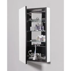 Robern PL Series 15.25-in X 30-in Rectangle Surface Mirrored Medicine Cabinet With Outlet