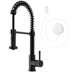 Edison Single-Handle Pull-Down Sprayer Kitchen Faucet With FloodSense Technology In Matte Black