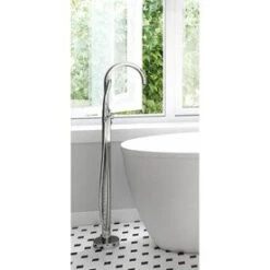 Jacuzzi PRIMO Polished Chrome 1-Handle Residential Freestanding Bathtub Faucet With Hand Shower