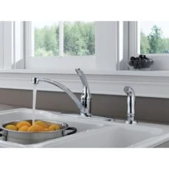 Foundations Single-Handle Standard Kitchen Faucet With Side Sprayer In Chrome -Hardware Store 7659a8af99a19a8dd1f218c47a703e5c 1800x1800
