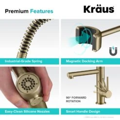 Artec Pro Single-Handle Pull-Down Sprayer Kitchen Faucet And Pot Filler In Brushed Gold -Hardware Store 7e2f40d5b66681d19156d2baa9731b88 1800x1800